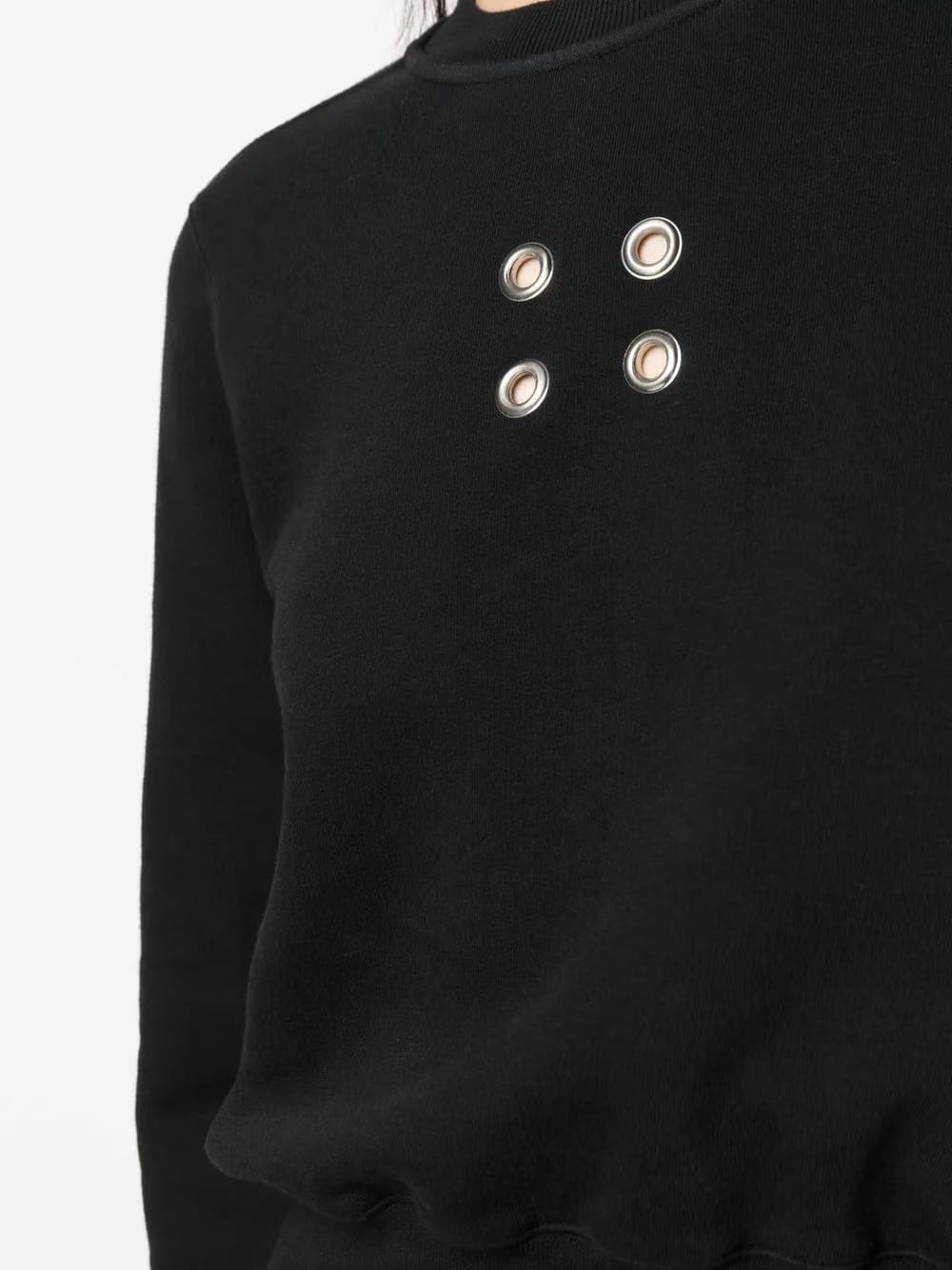 eyelet-embellished cropped sweatshirt