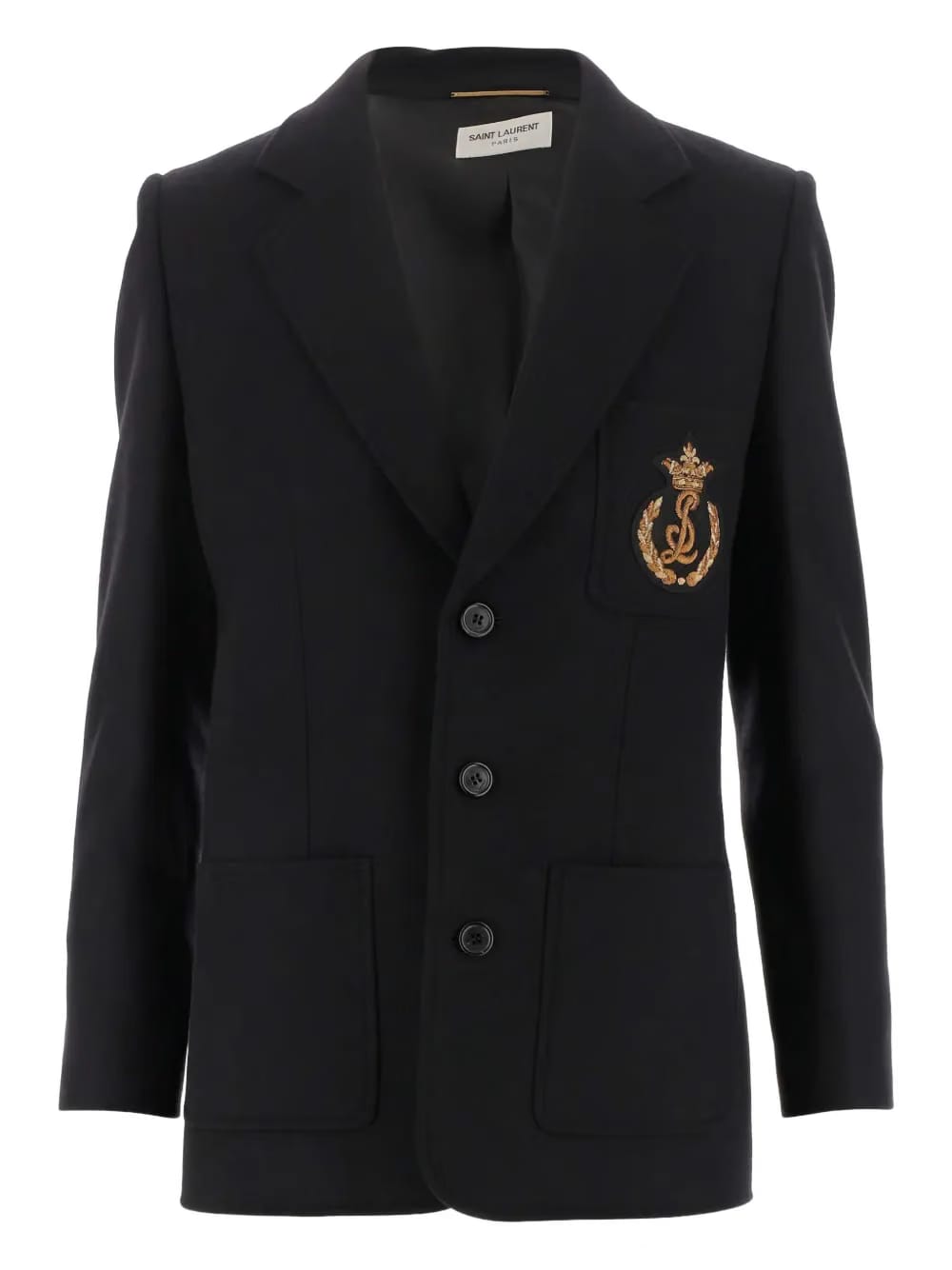 logo-embroidered single-breasted blazer