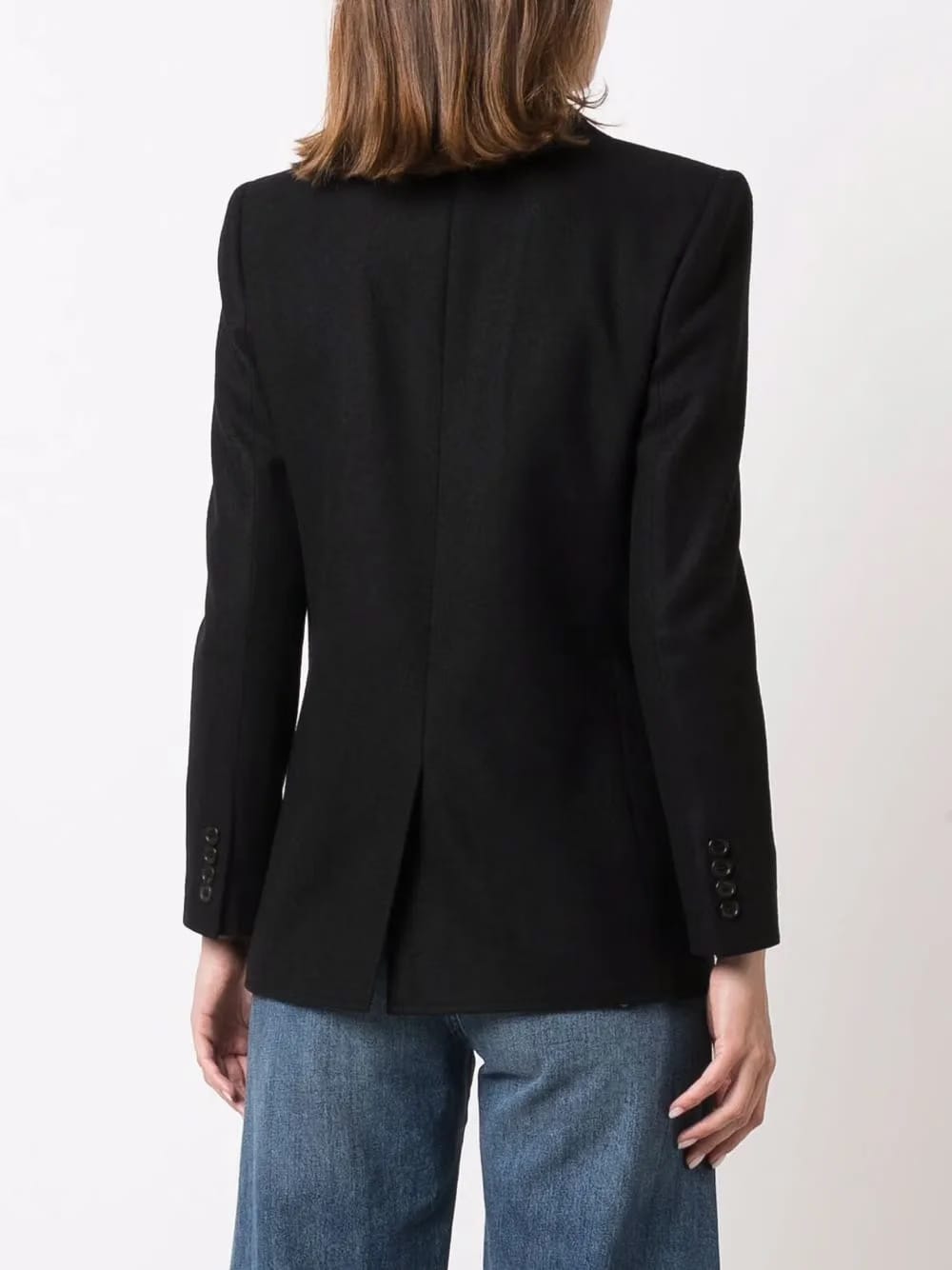 logo-embroidered single-breasted blazer