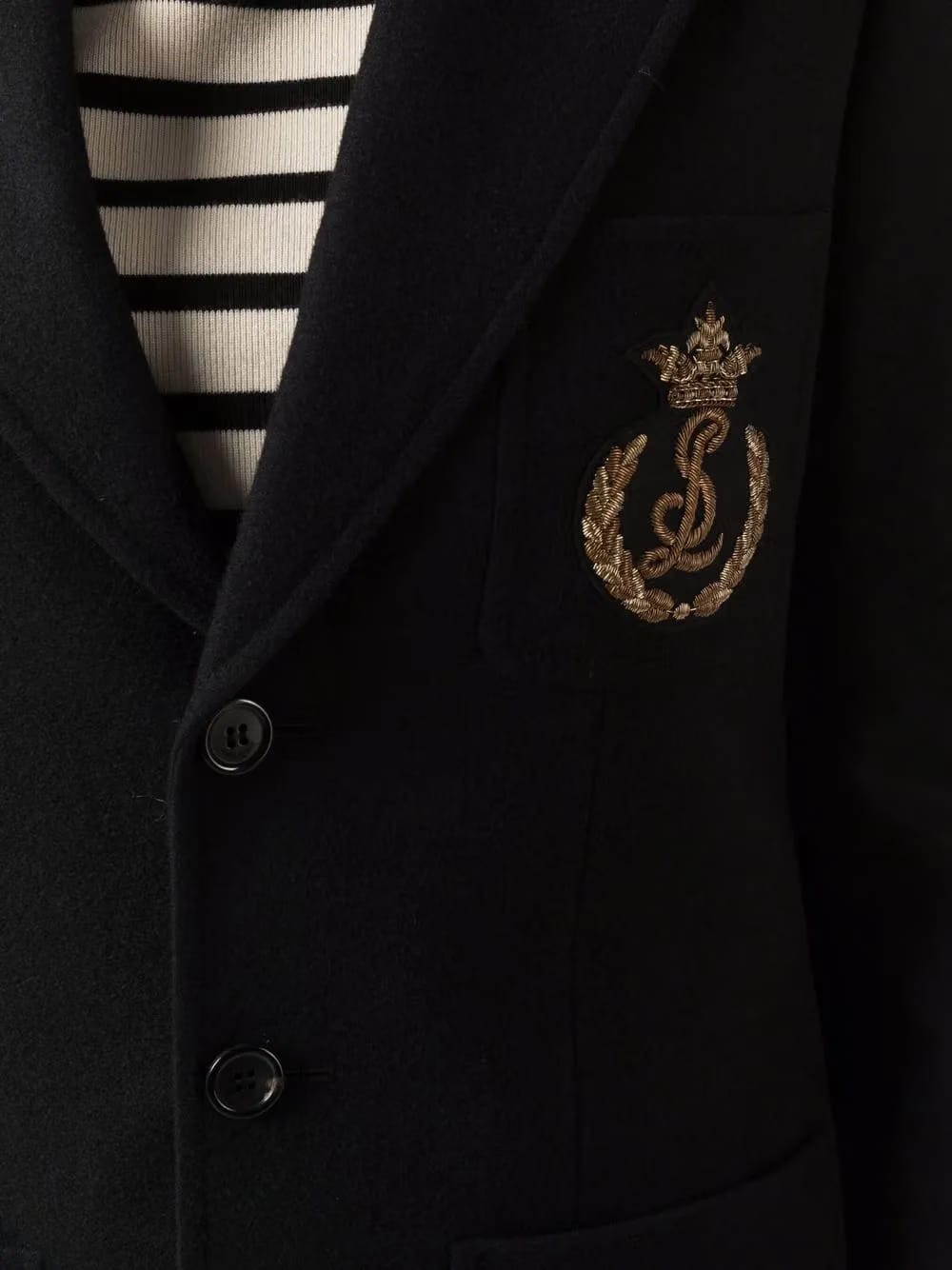 logo-embroidered single-breasted blazer