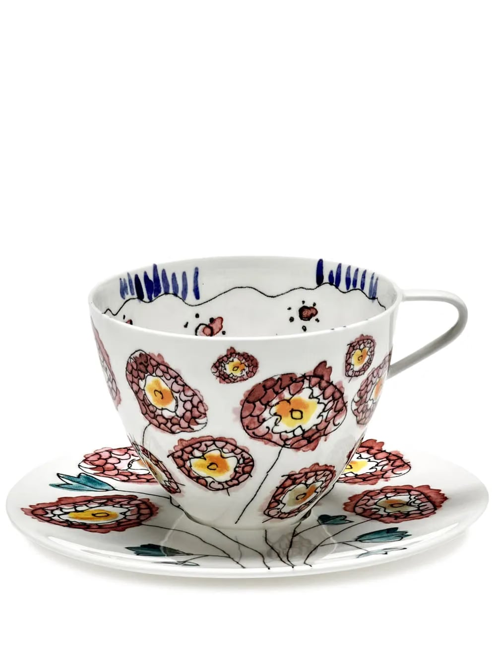 x Marni Midnight Flowers cappuccino cup and saucer (set of two)