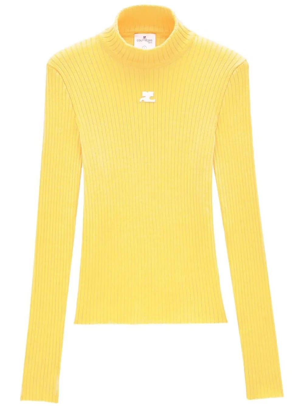 ribbed-knit logo top