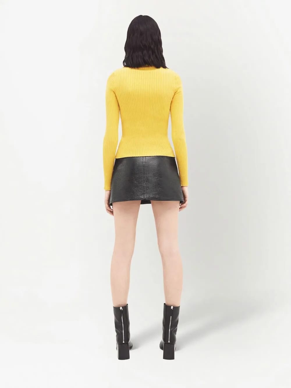 ribbed-knit logo top