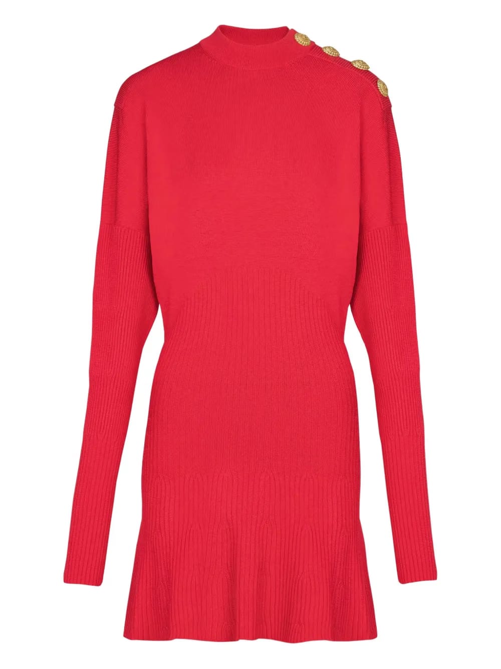 button-embellished knit dress
