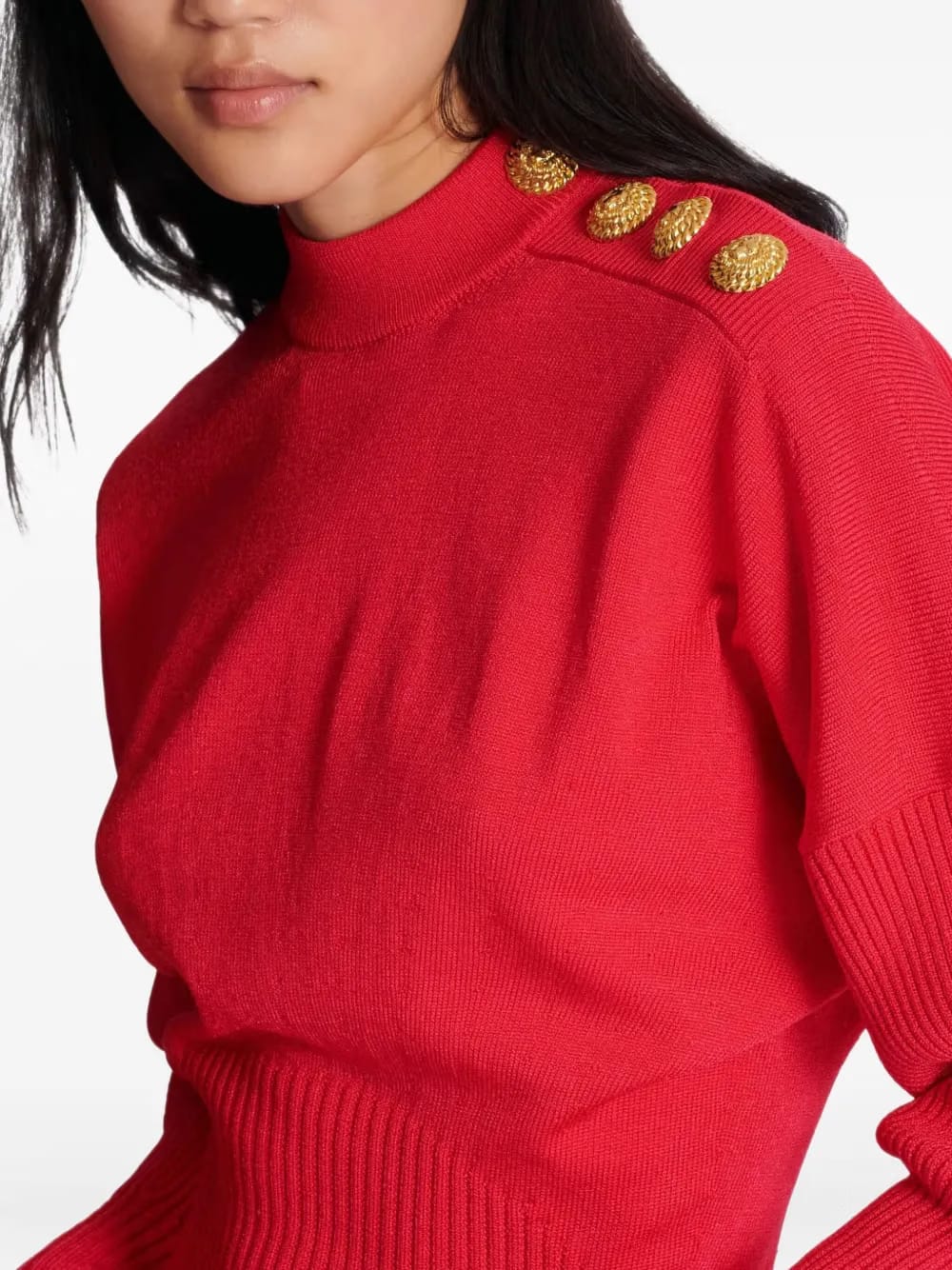 button-embellished knit dress