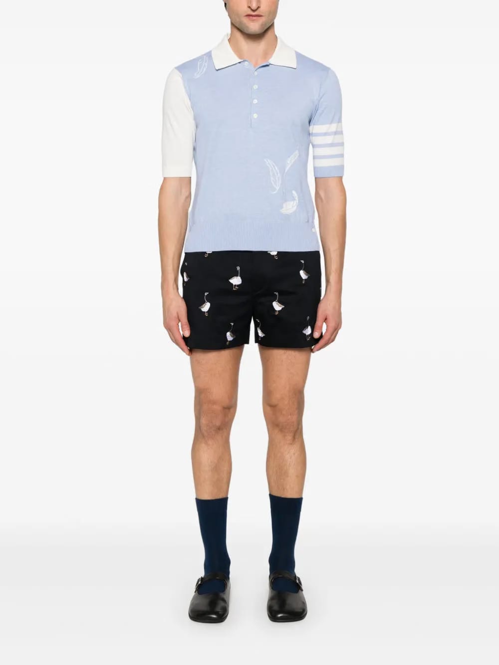 4-Bar stripe cotton polo shirt