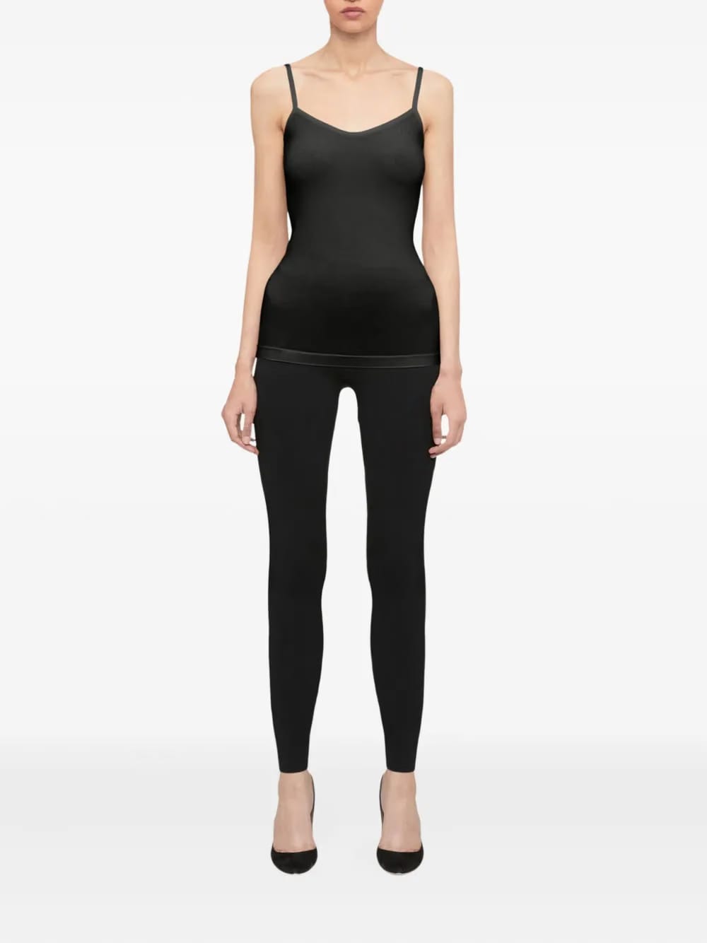 spaghetti-strap jersey top