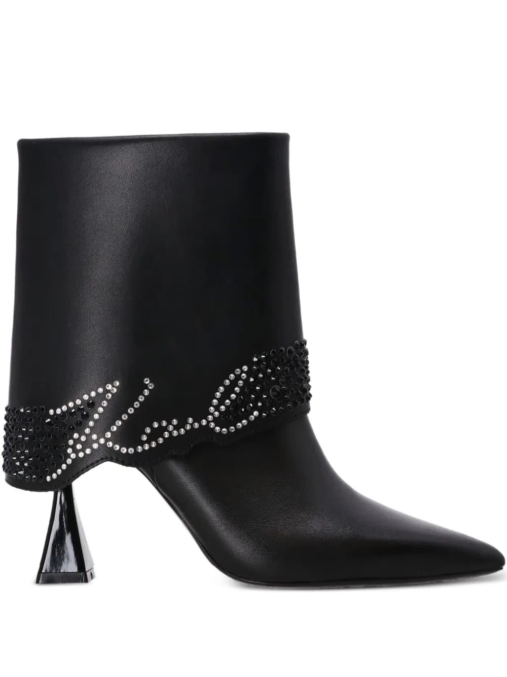 crystal-embellished pointed-toe boots