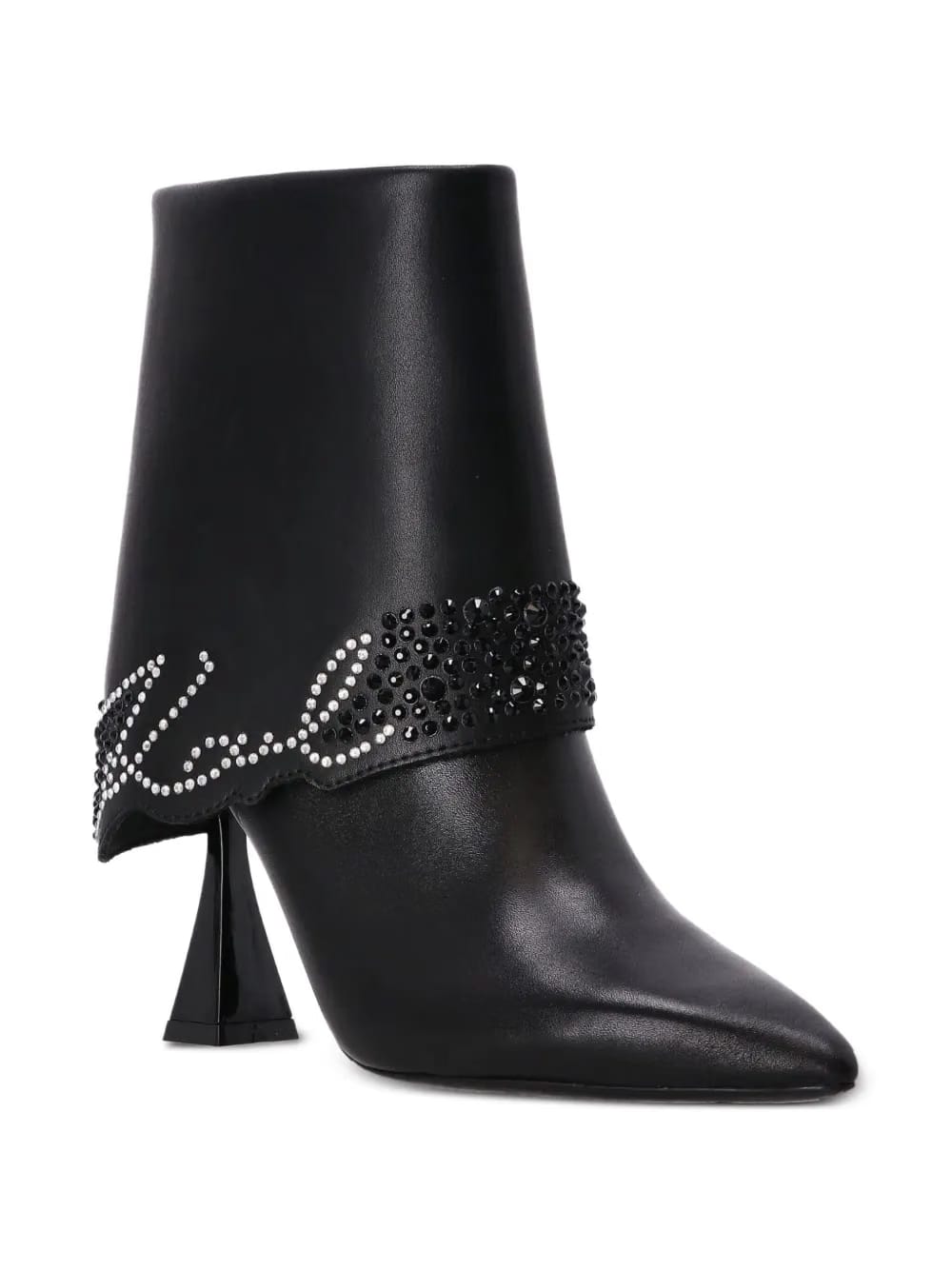 crystal-embellished pointed-toe boots