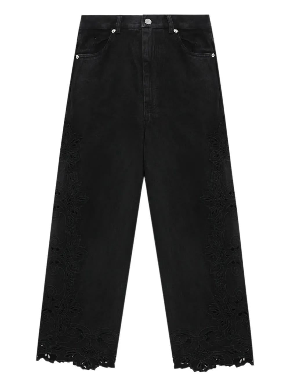 floral-lace jeans