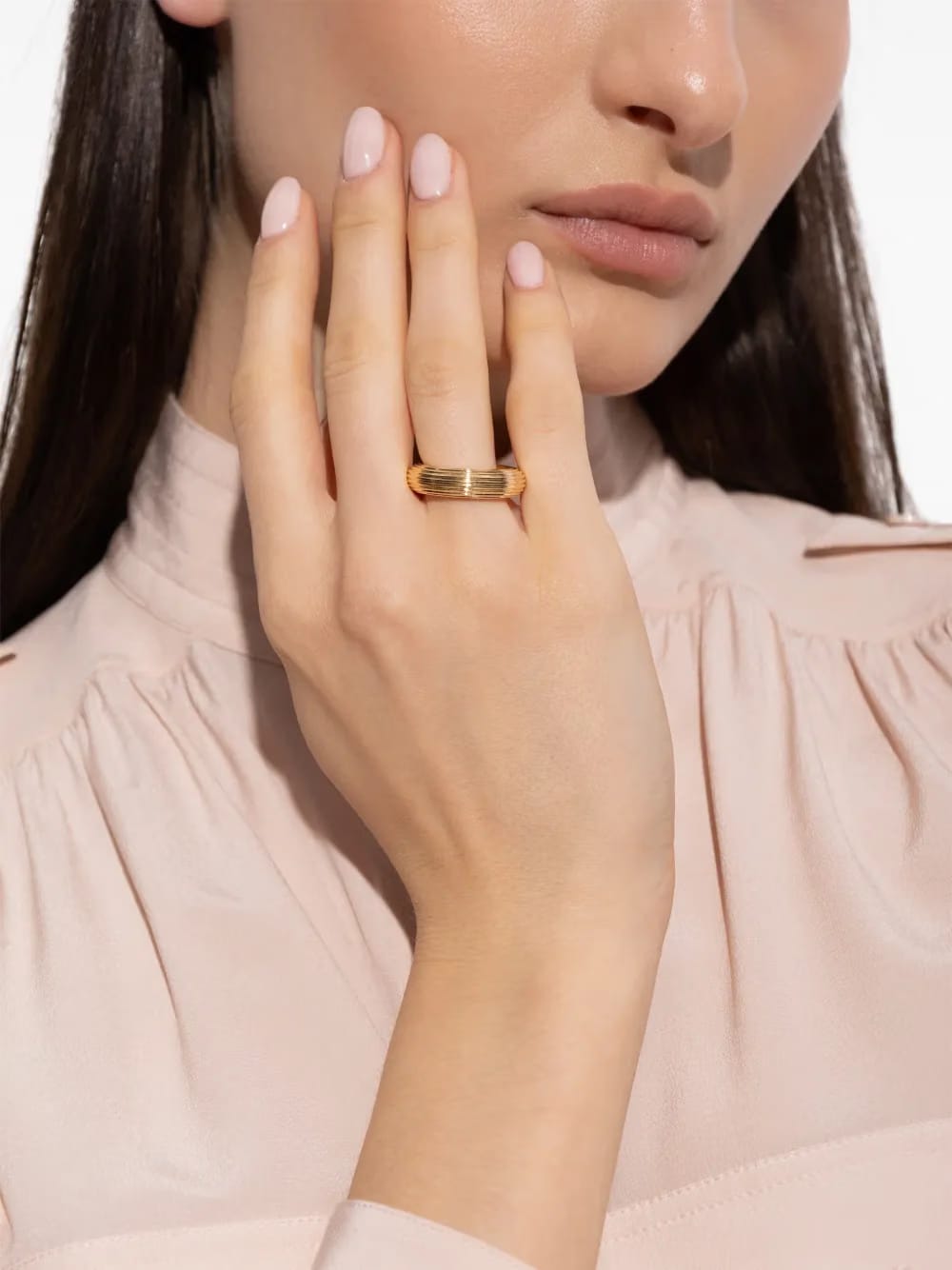 Amelia ribbed-design ring