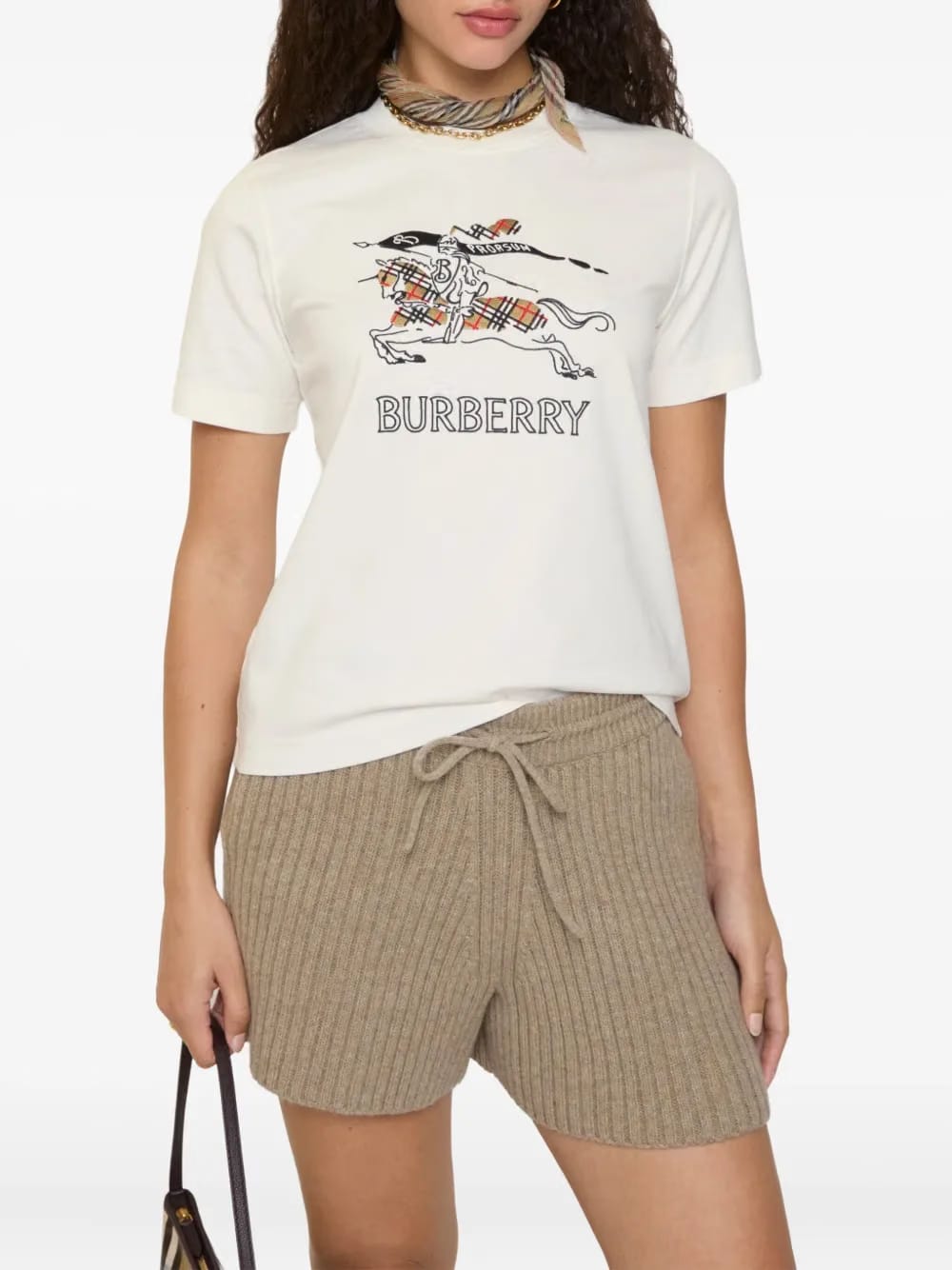 equestrian knight design cotton T-Shirt