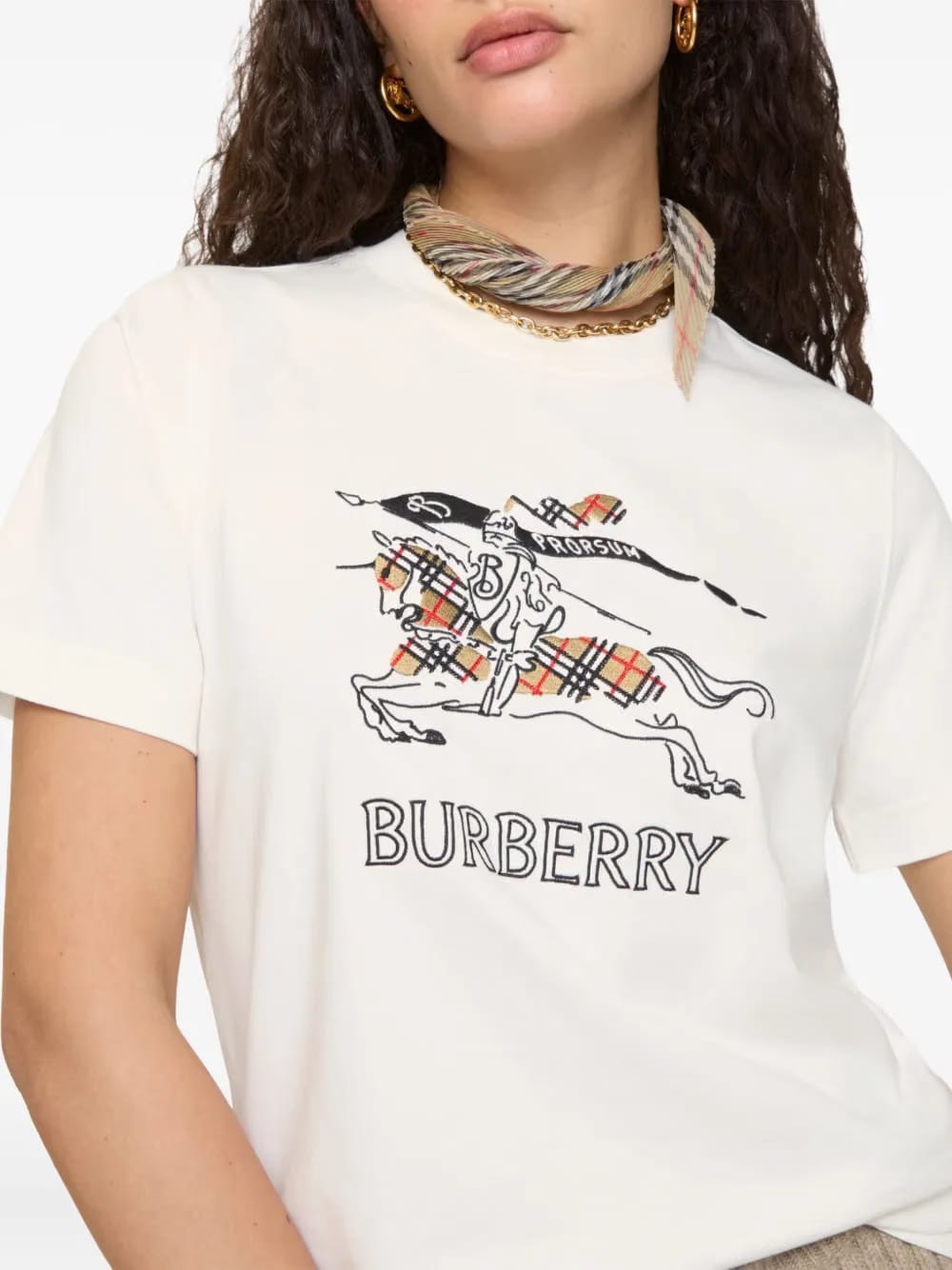 equestrian knight design cotton T-Shirt