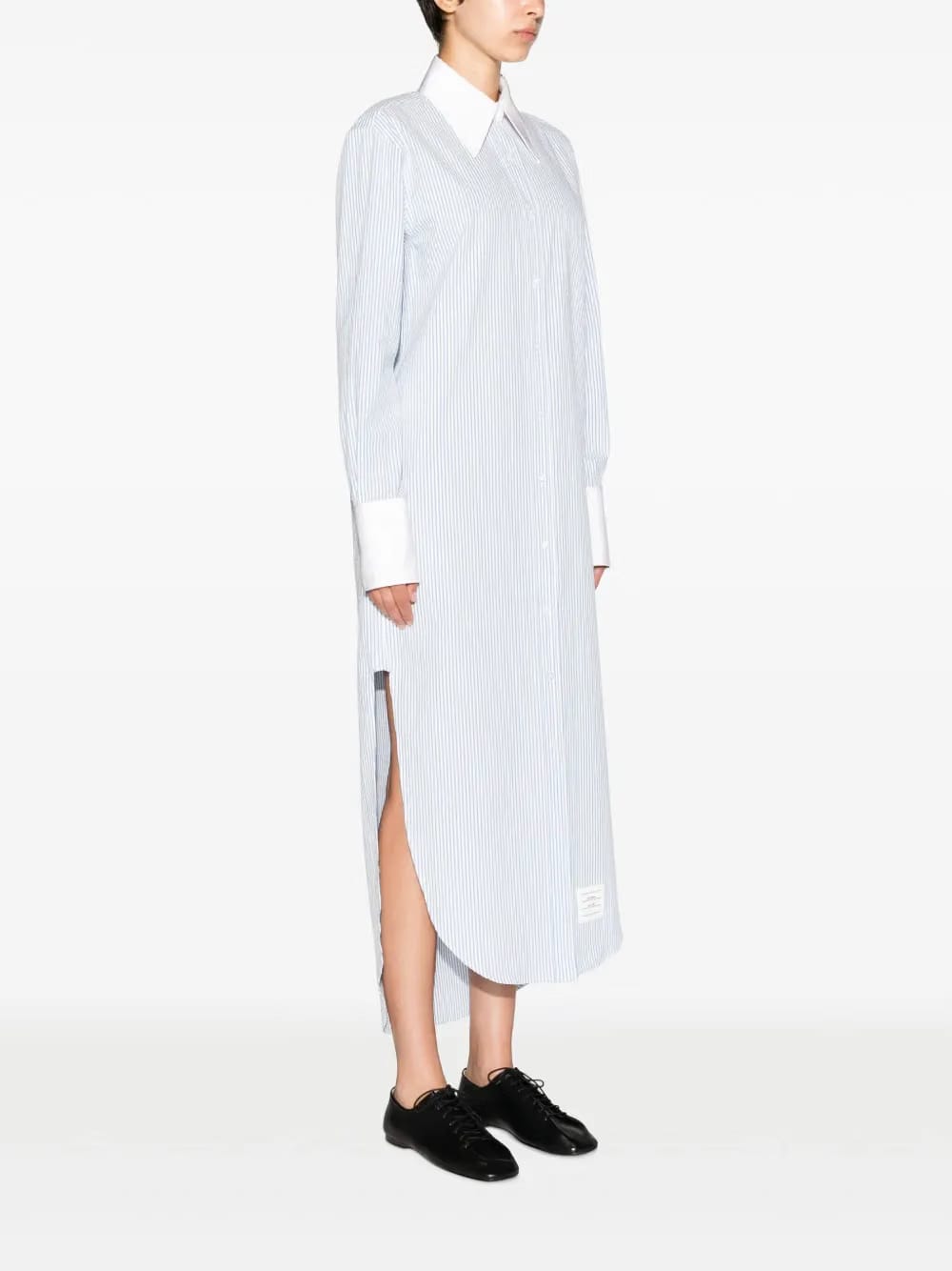 striped cotton shirt dress