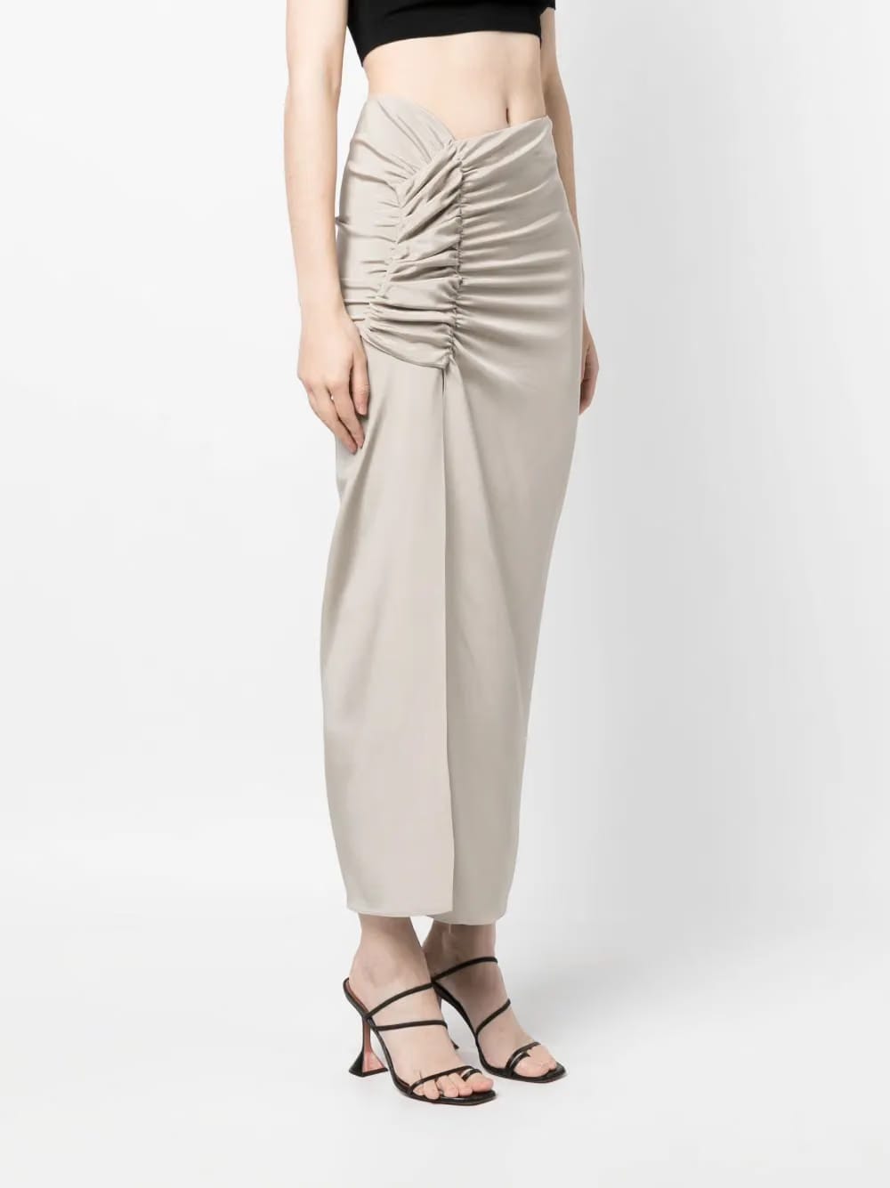 asymmetric-design maxi skirt