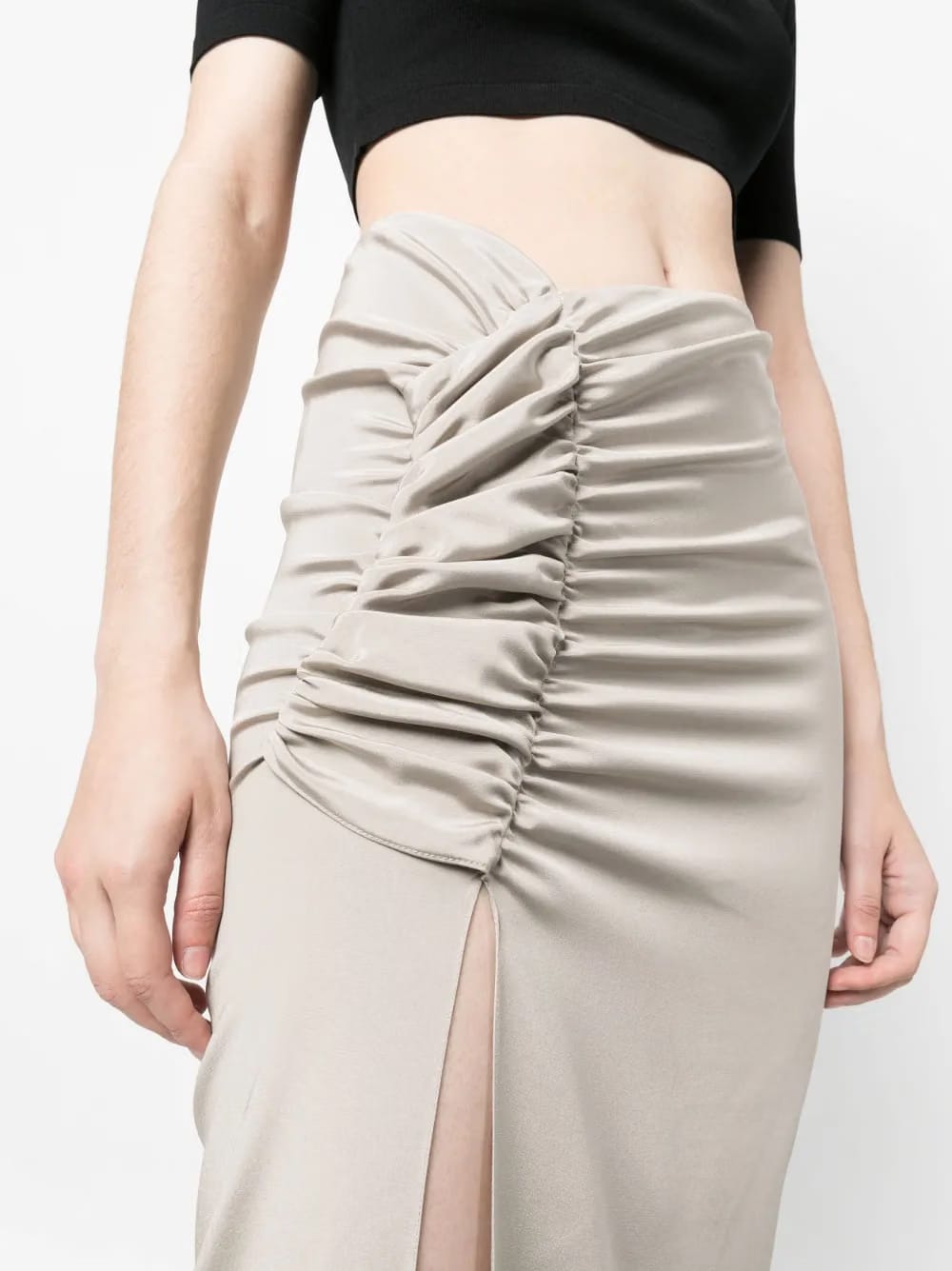 asymmetric-design maxi skirt