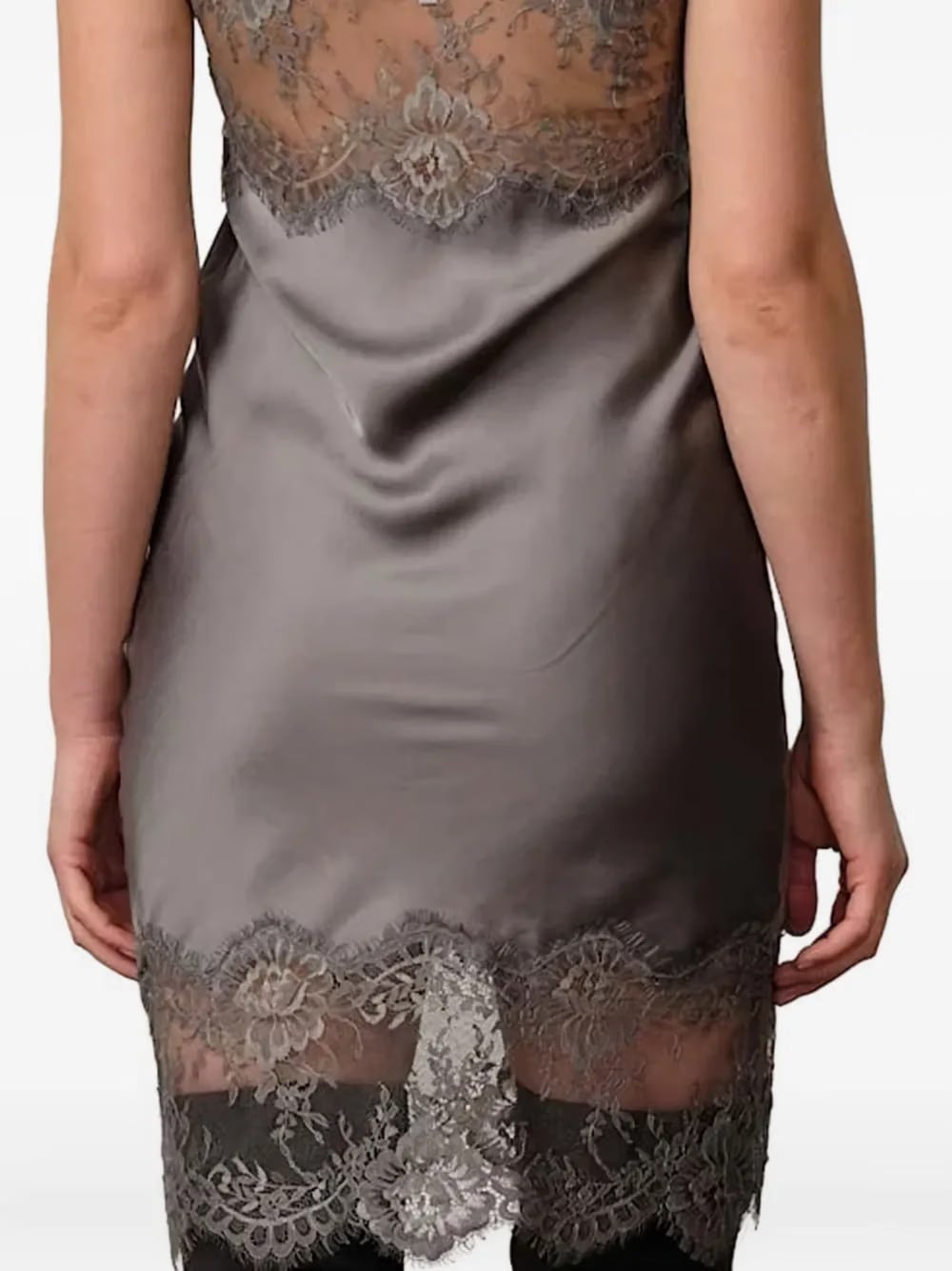 Linus lace-trimmed slip mini dress