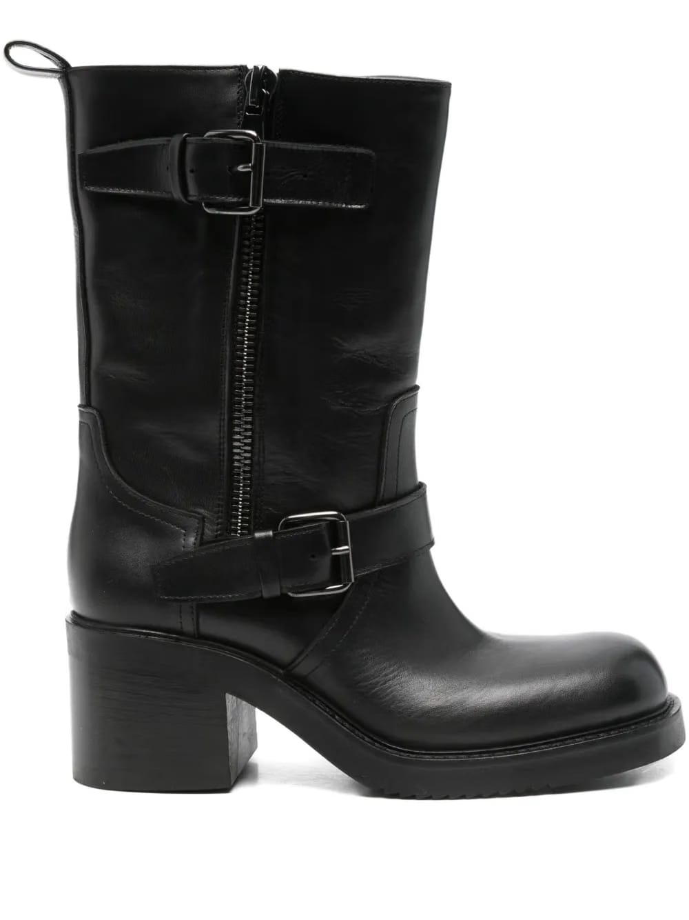leather zip boots