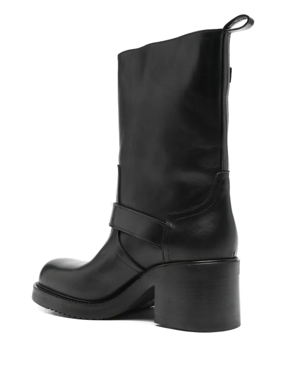 leather zip boots