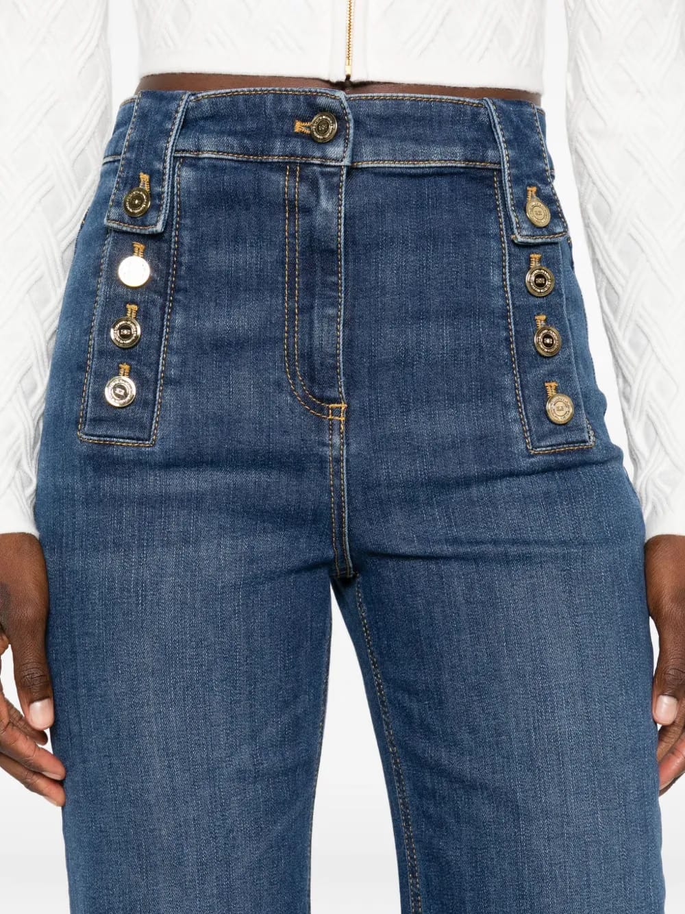 button-detailed jeans