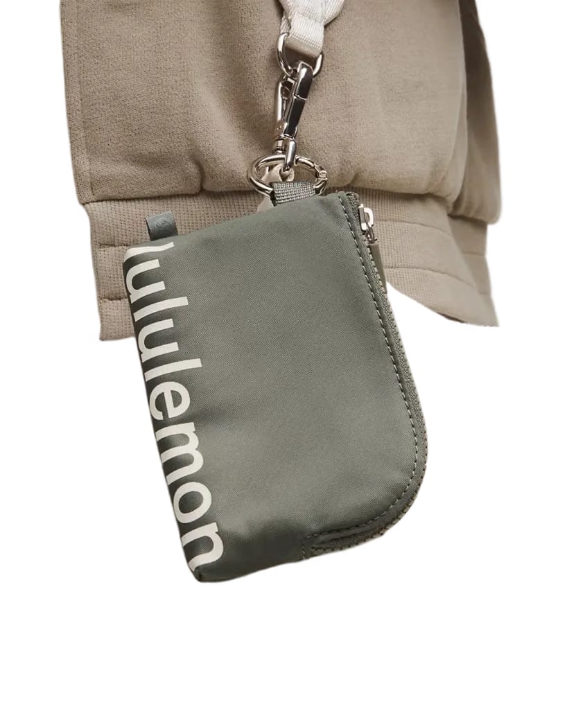 Lululemon Clippable Card Pouch Grey Sage/Light Ivory