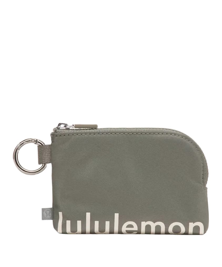 Lululemon Clippable Card Pouch Grey Sage/Light Ivory