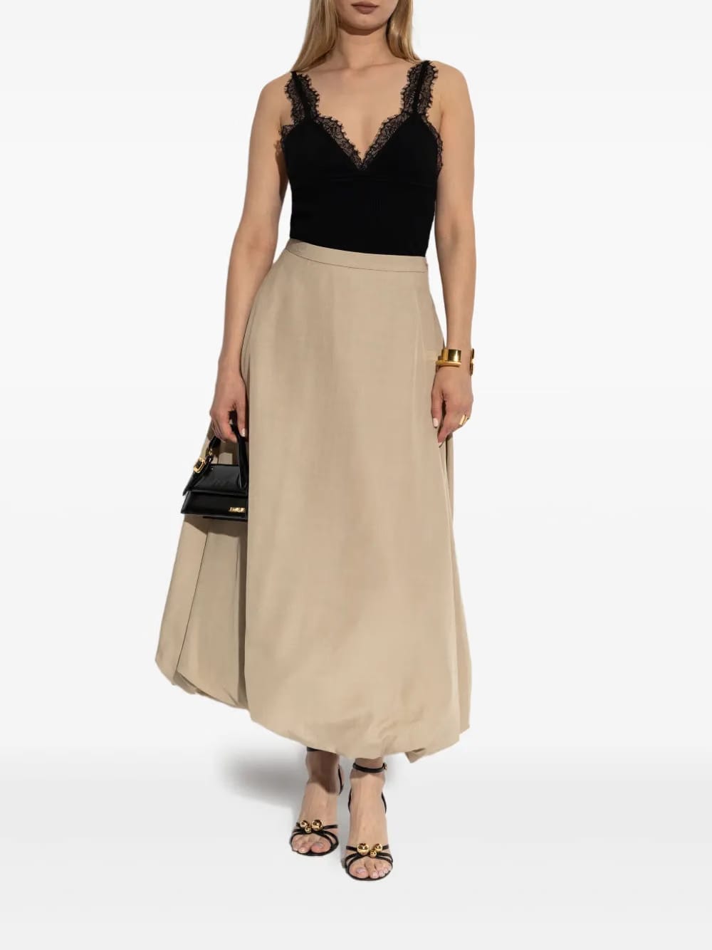 Aubrey balloon-hem maxi skirt
