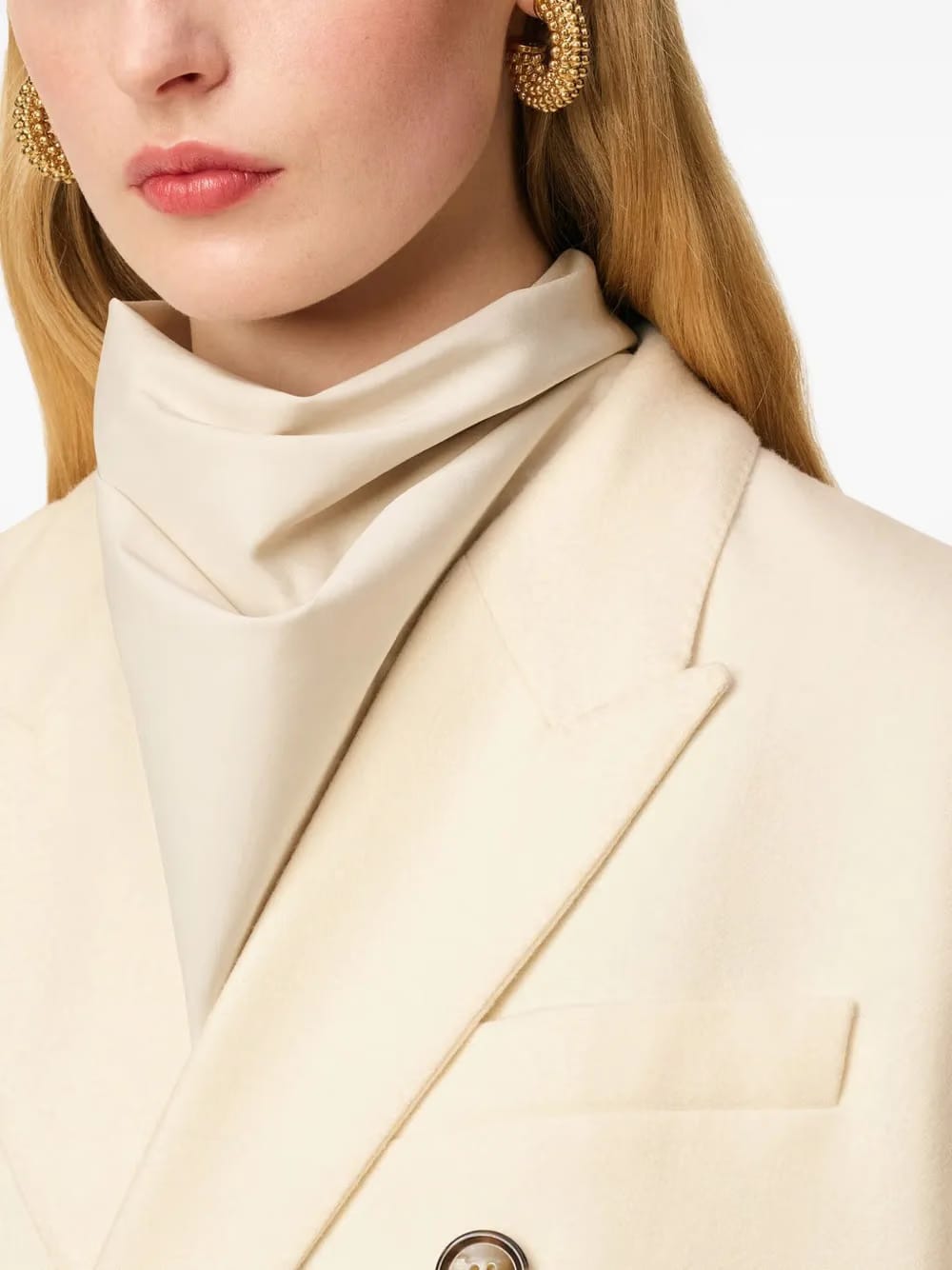 Loose double-breasted wool jacket