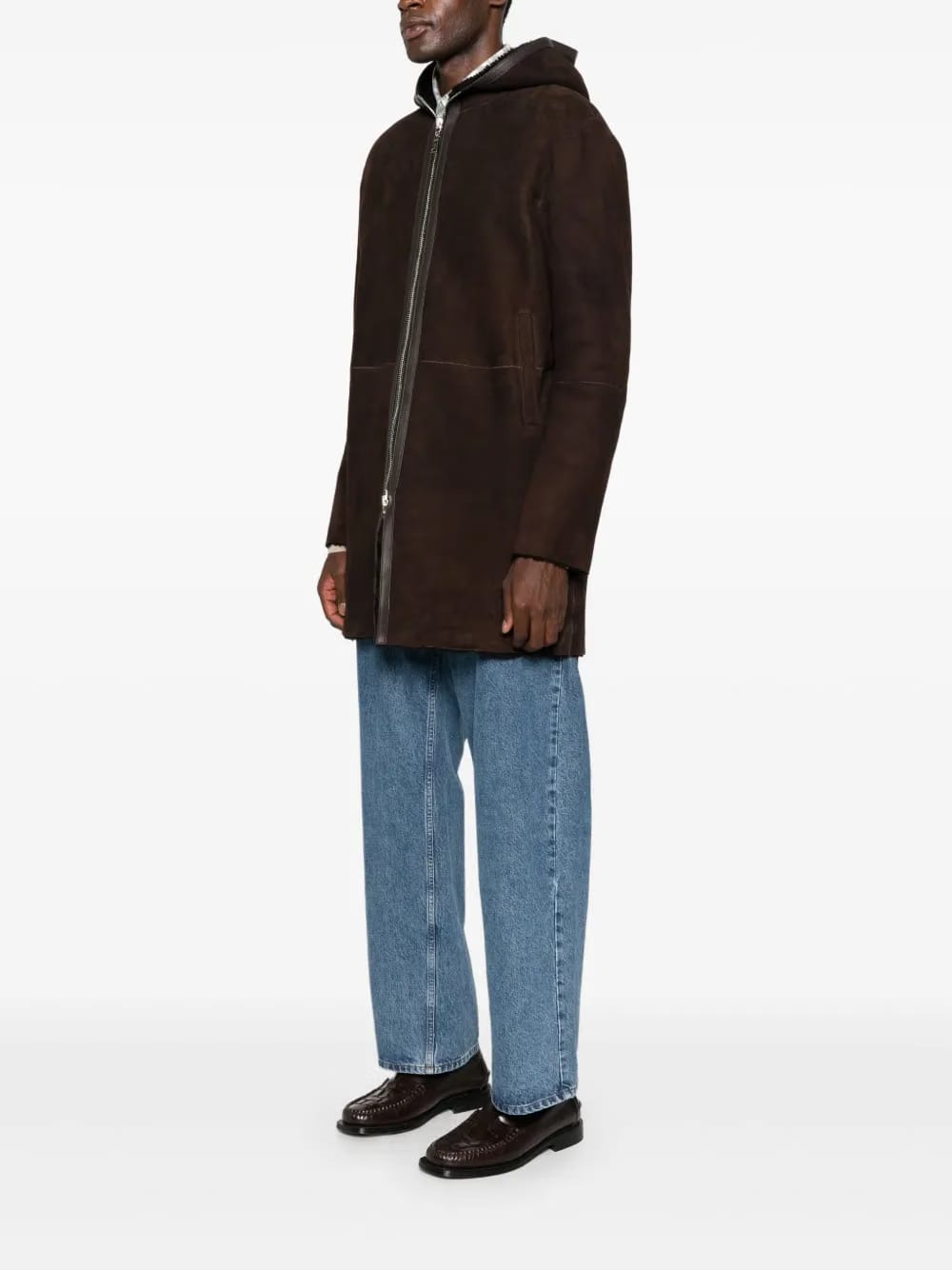 hooded zip-up coat