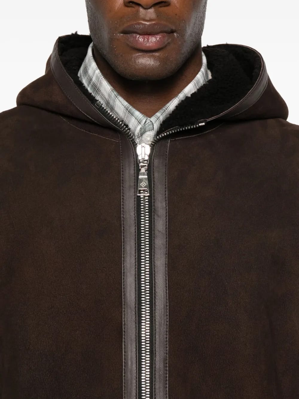 hooded zip-up coat