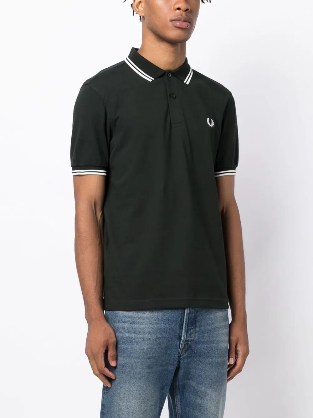 contrast-trim cotton polo shirt