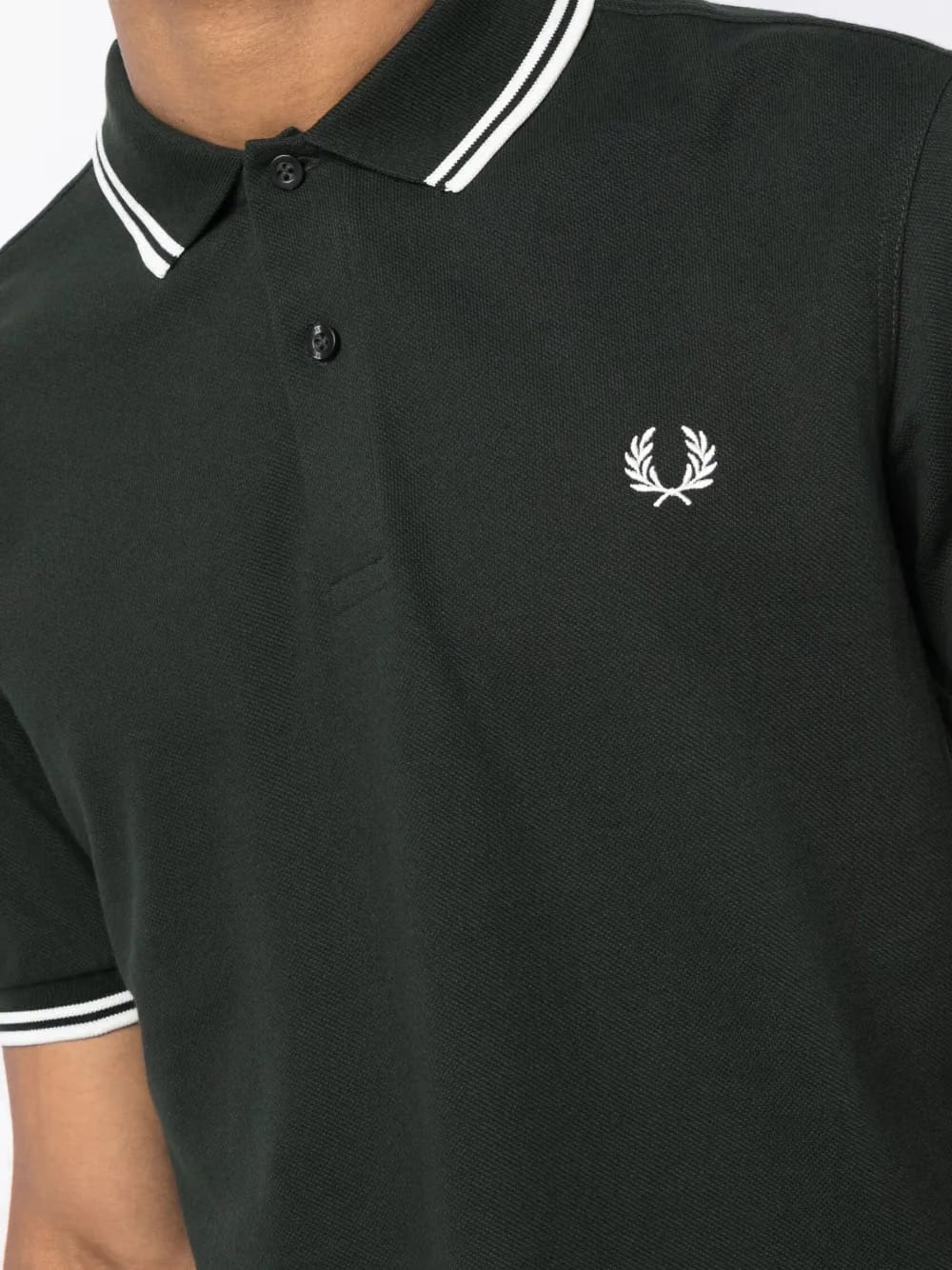 contrast-trim cotton polo shirt