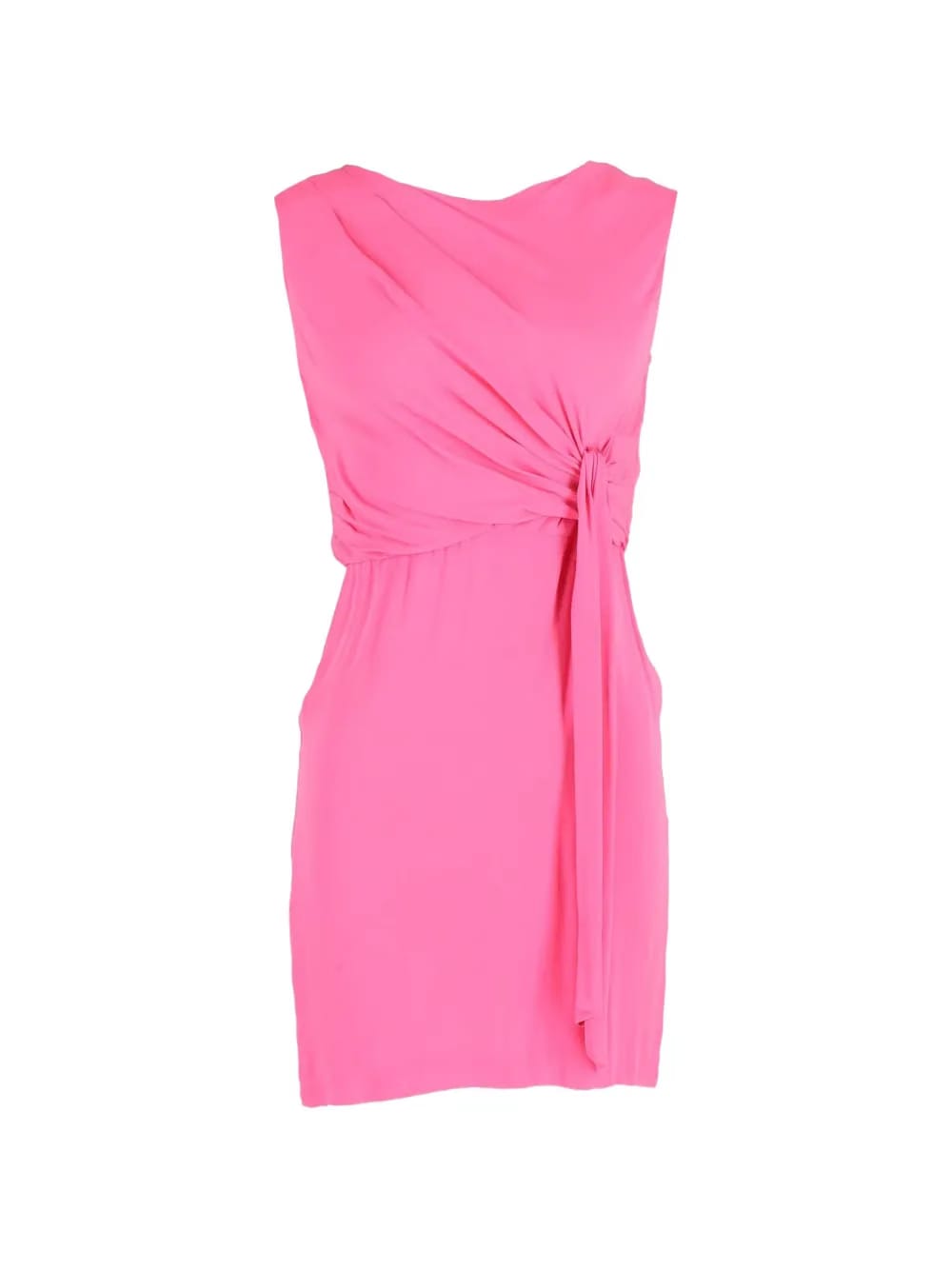 front-tie draped mini dress