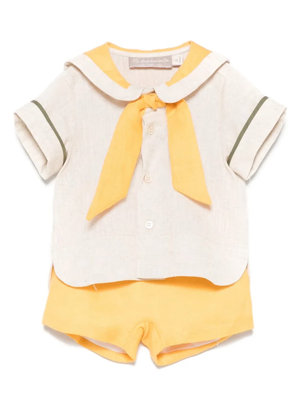 bow-detail shorts set