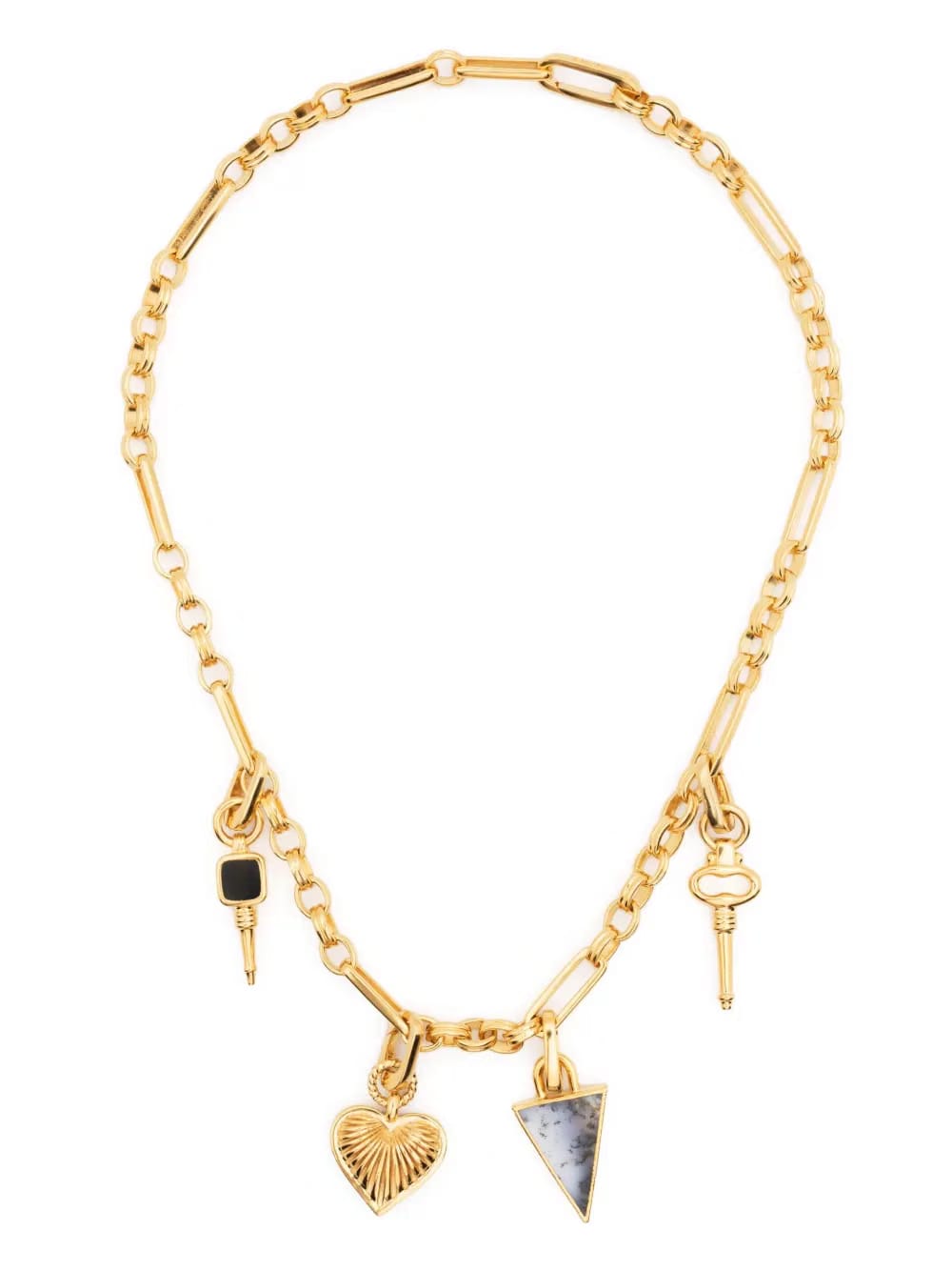 gold charm chained necklace