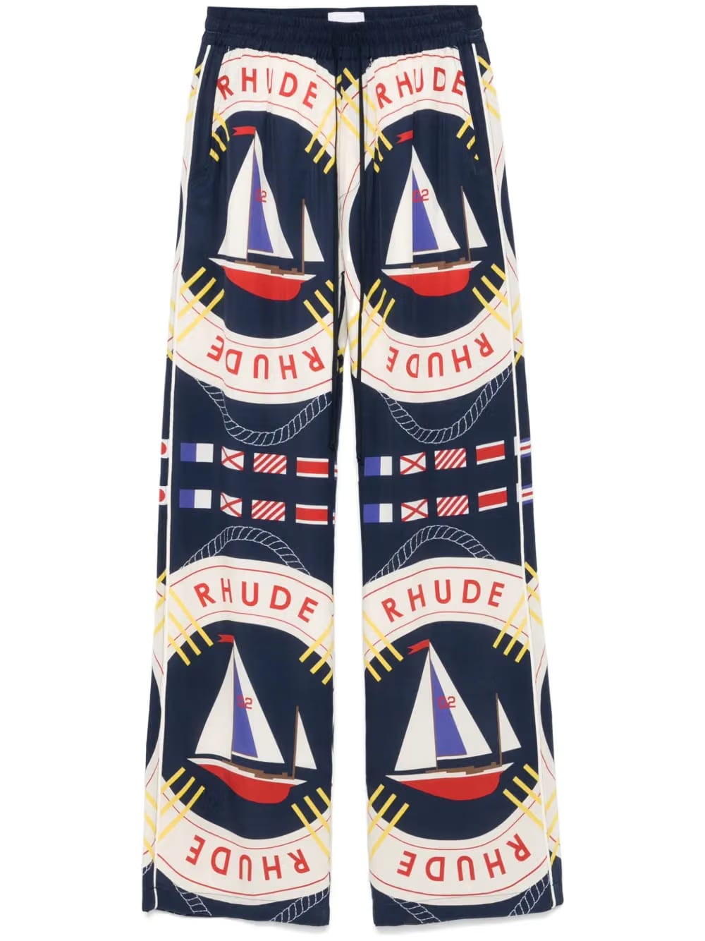 Sail Flag silk trousers
