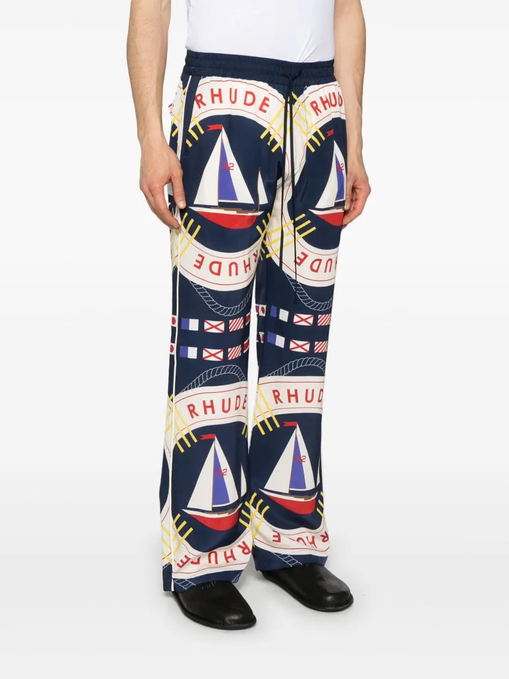 Sail Flag silk trousers