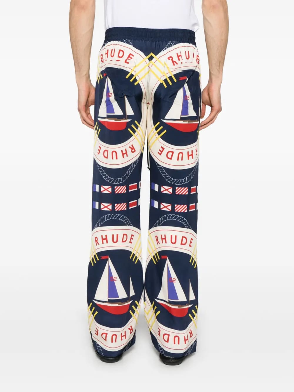 Sail Flag silk trousers