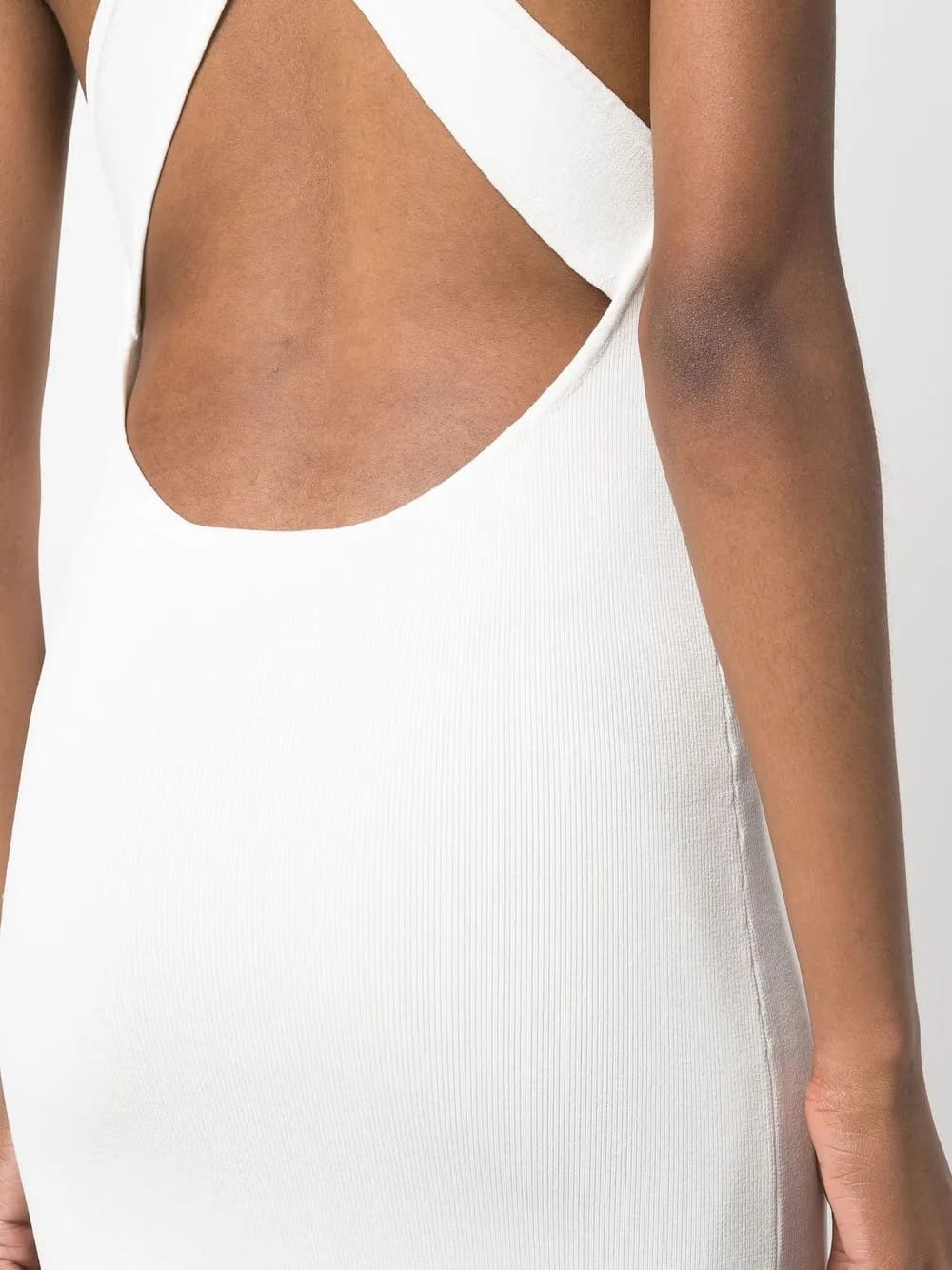 ribbed cross-strap midi dress