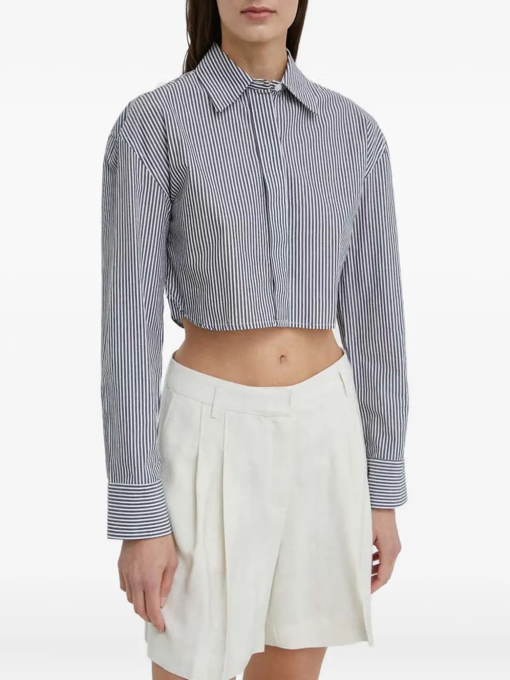 striped cropped shirt