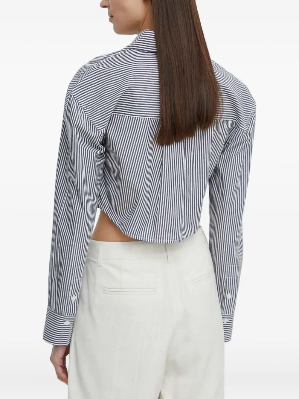 striped cropped shirt