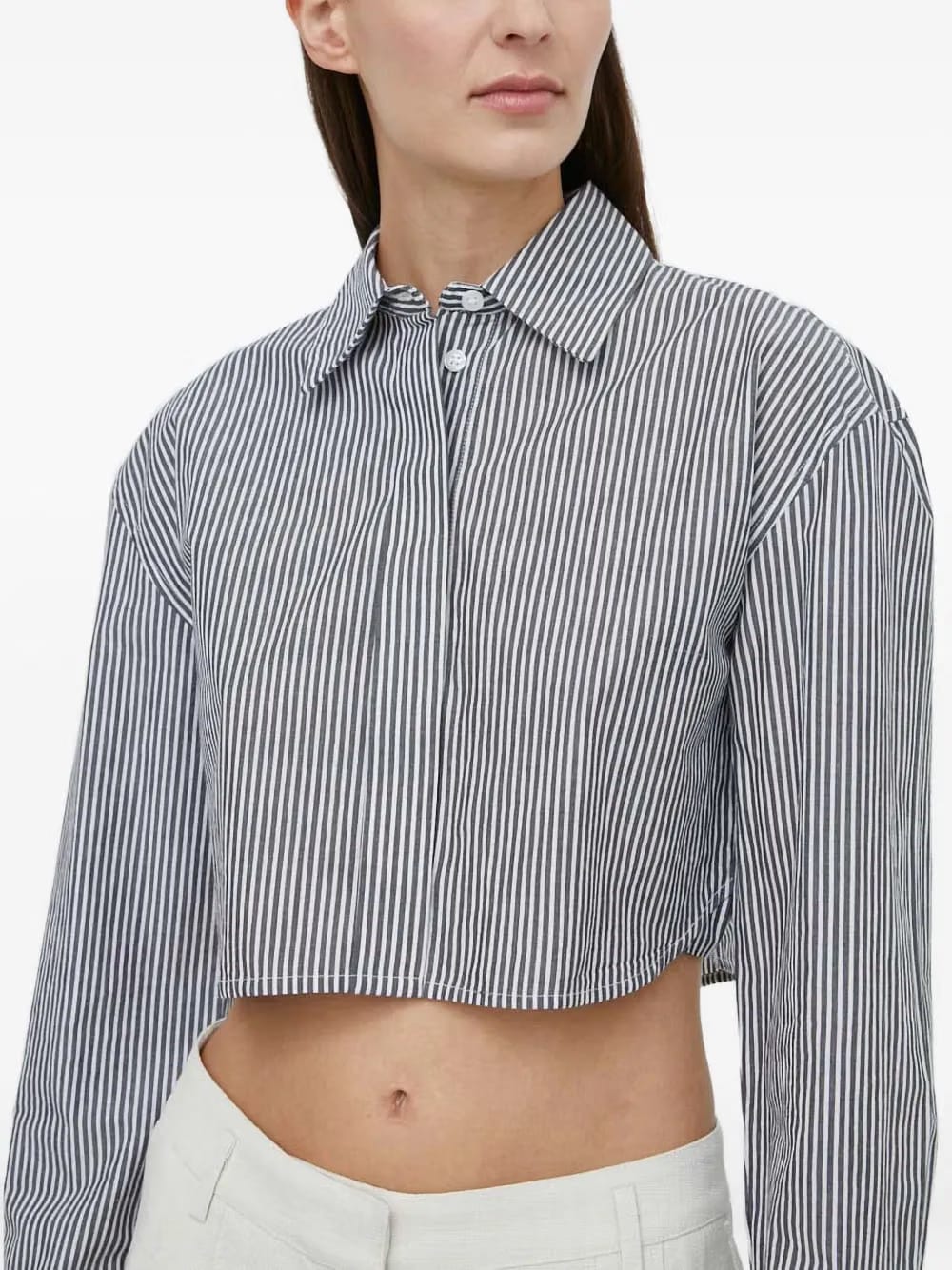 striped cropped shirt