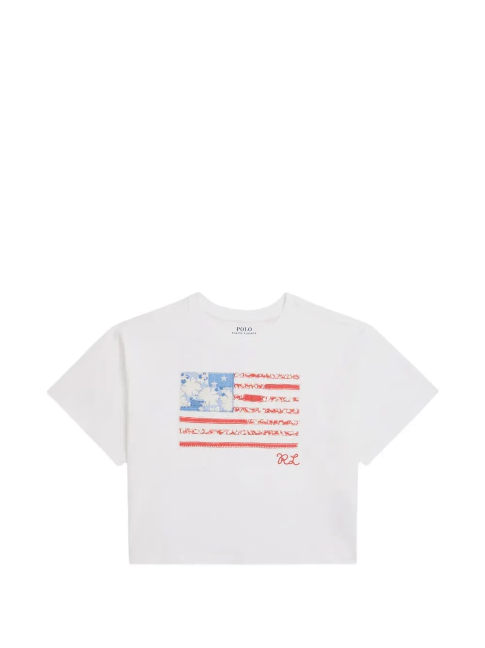 flag-print cotton T-Shirt