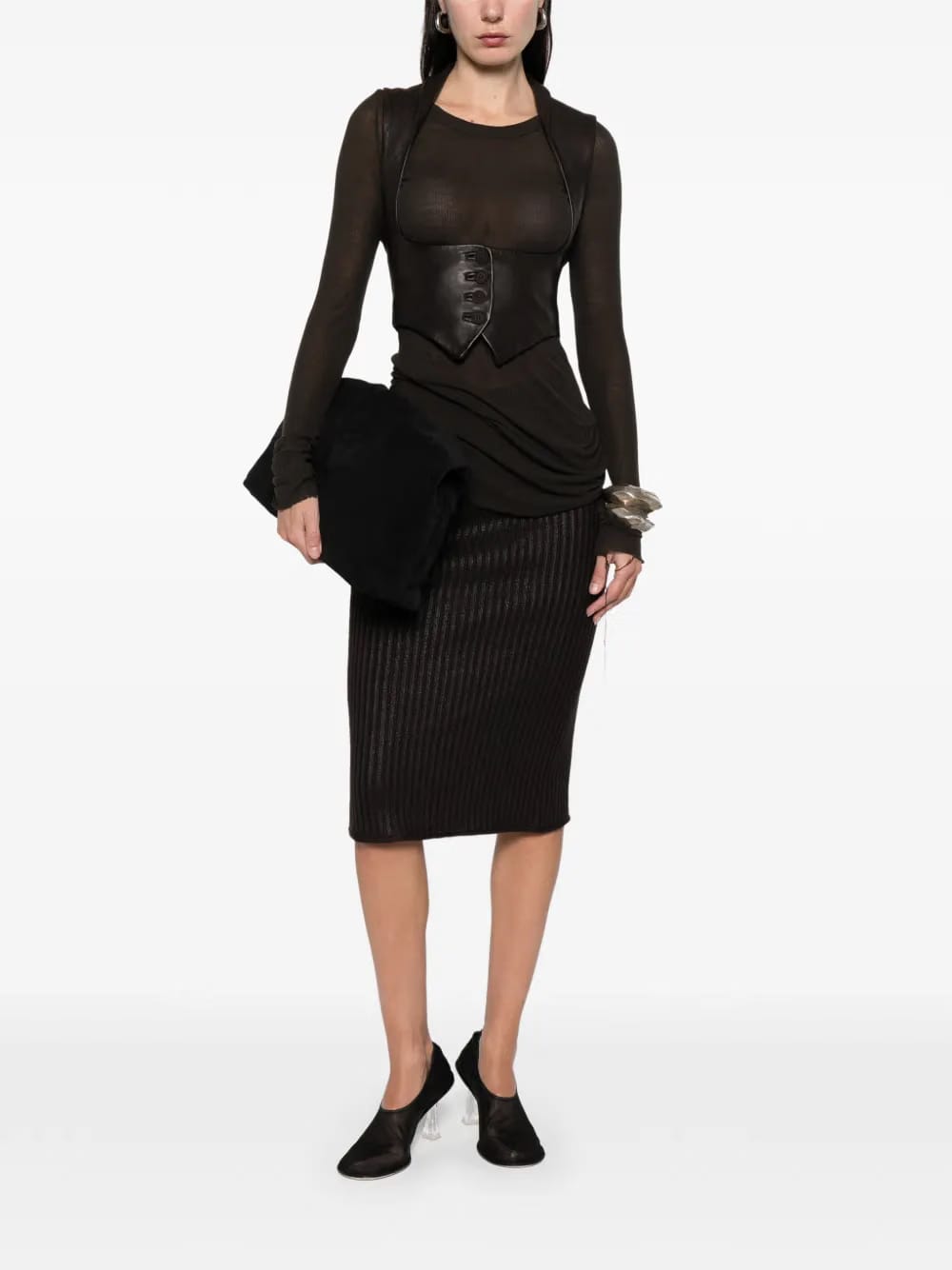 1990s ribbed skirt