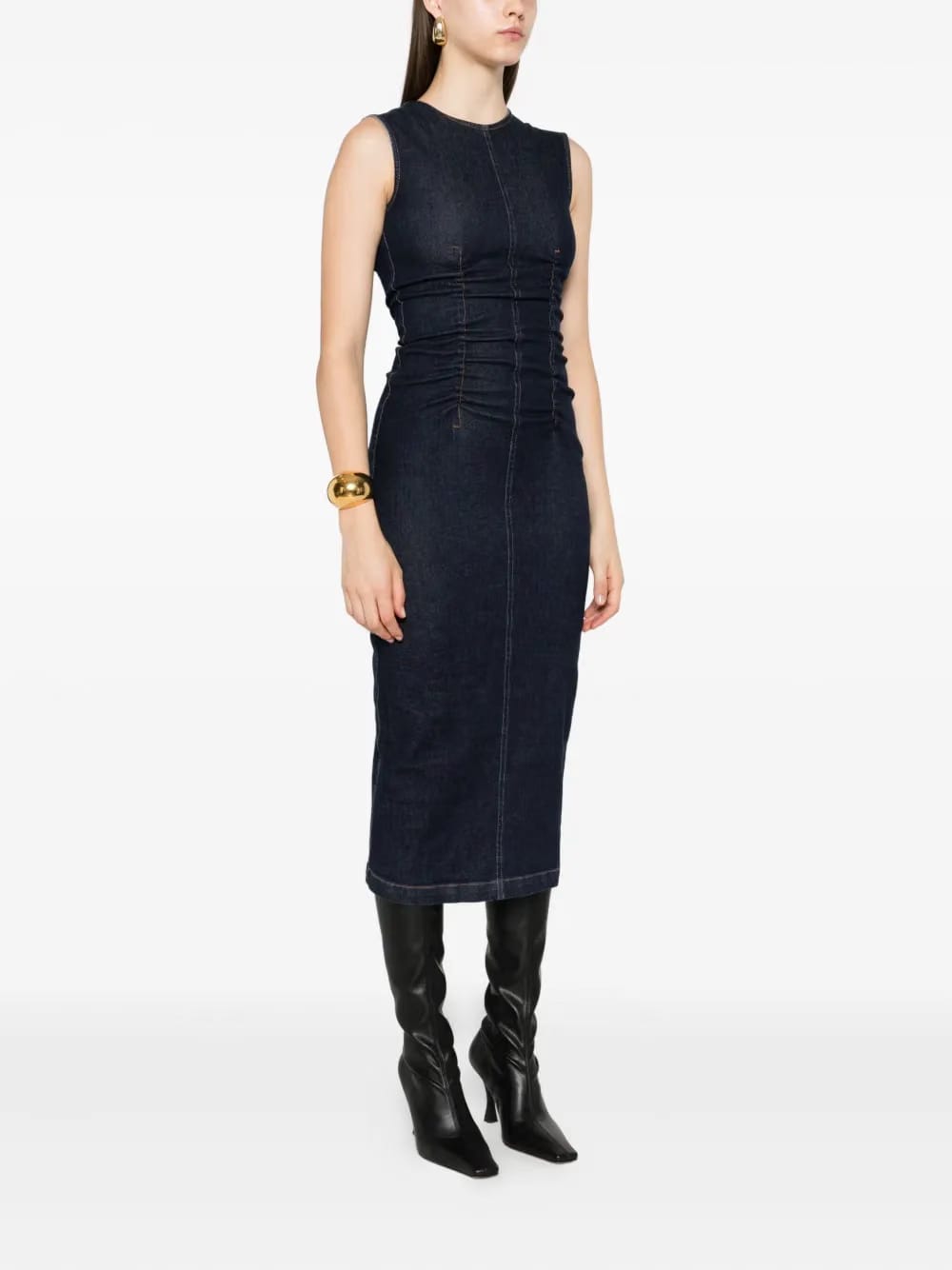 denim midi dress
