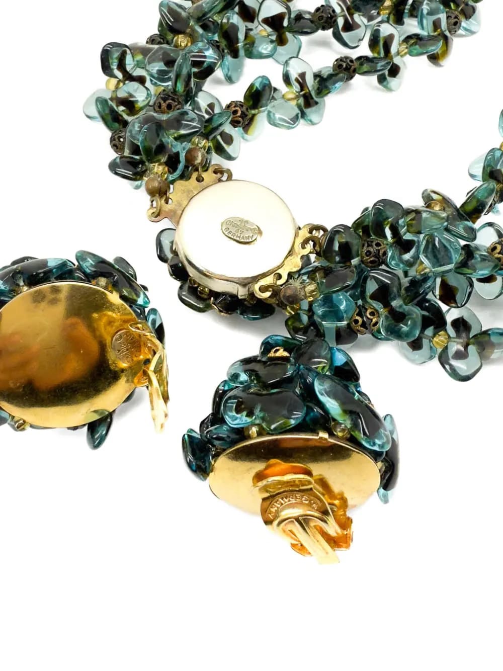 1967 bead-embellished necklace and earrings set