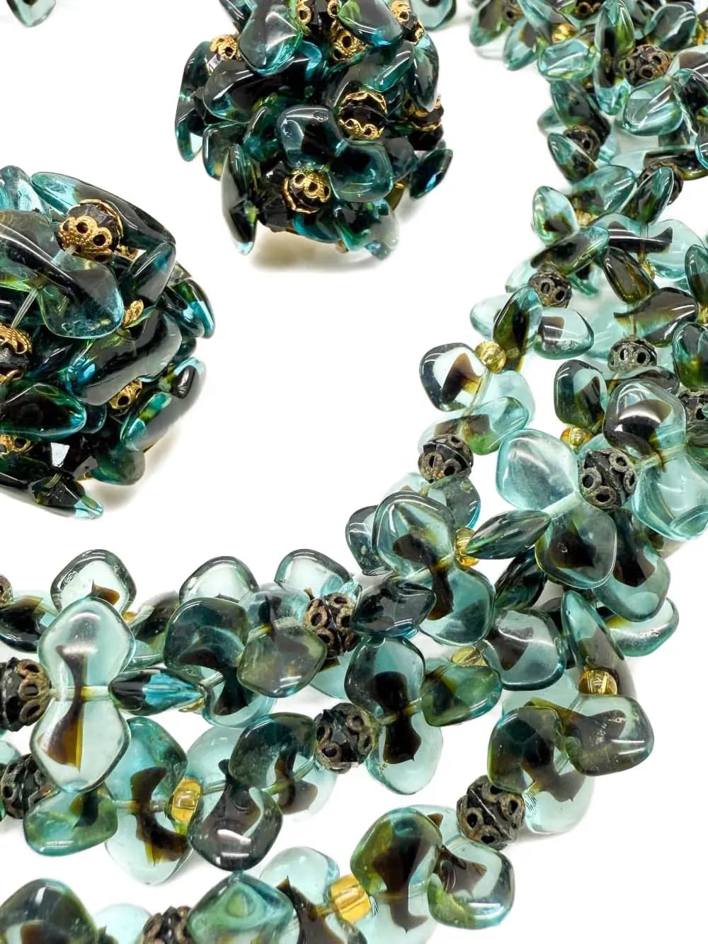 1967 bead-embellished necklace and earrings set
