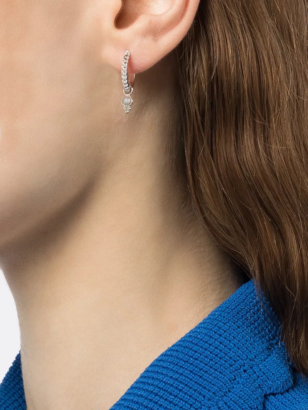 Dotty Pearl charm hoops