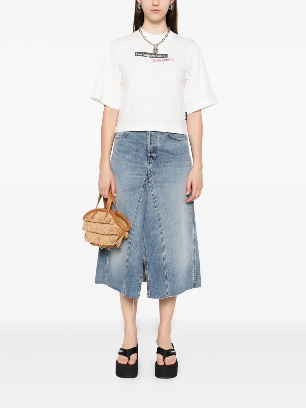 Stacy denim midi skirt