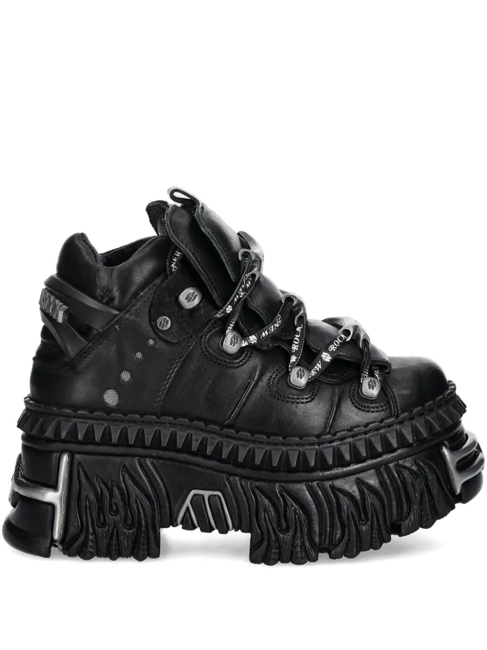 flame-detailed platform sneakers